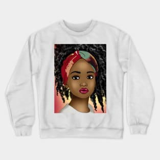 cute black girl digital art drawing Crewneck Sweatshirt